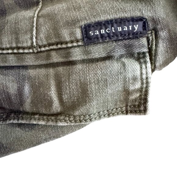 Sanctuary Pants Womens‎ 28 Camo Surplus Green Skinny Zipper Stretch - Picture 4 of 6